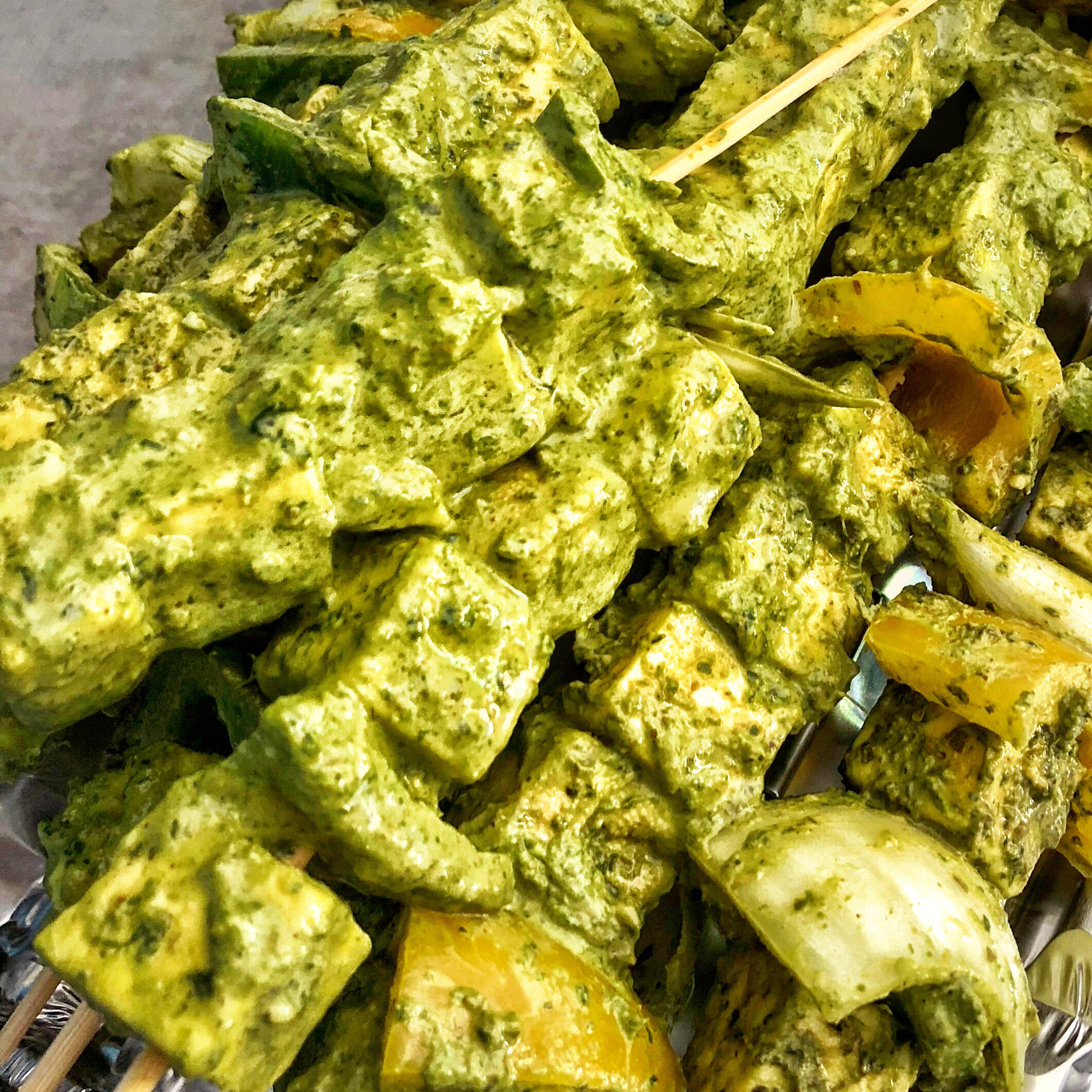 Coriander Paneer Skewers Belly On My Mind